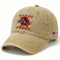 Wolf Football Lover Washed Cotton Baseball Cap Game Day Fan Lifestyle