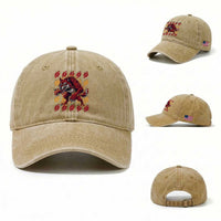 Wolf Football Lover Washed Cotton Baseball Cap Game Day Fan Lifestyle