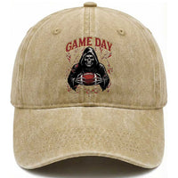 Funny Grim Reaper Dark Football Washed Cotton Baseball Cap Game Day Fan Lifestyle