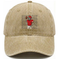 Funny Skeleton Dark Football Washed Cotton Baseball Cap Sport Humor Gift