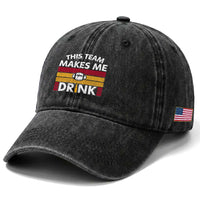 This Team Makes Me Drink Washed Cotton Baseball Cap KC Pride Gift