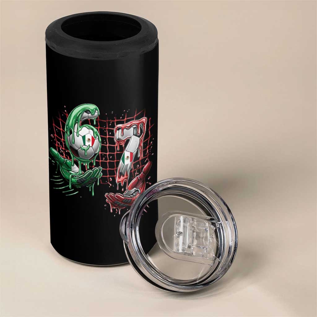 Drip Mexico Soccer Six Seven Meme 4 in 1 Can Cooler Tumbler Mexicano Supporter Player Gift