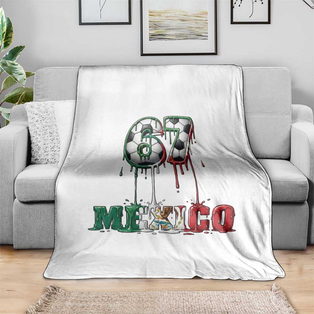 Funny Mexico Soccer 67 Meme Throw Blanket Chicano Soccer Lovers