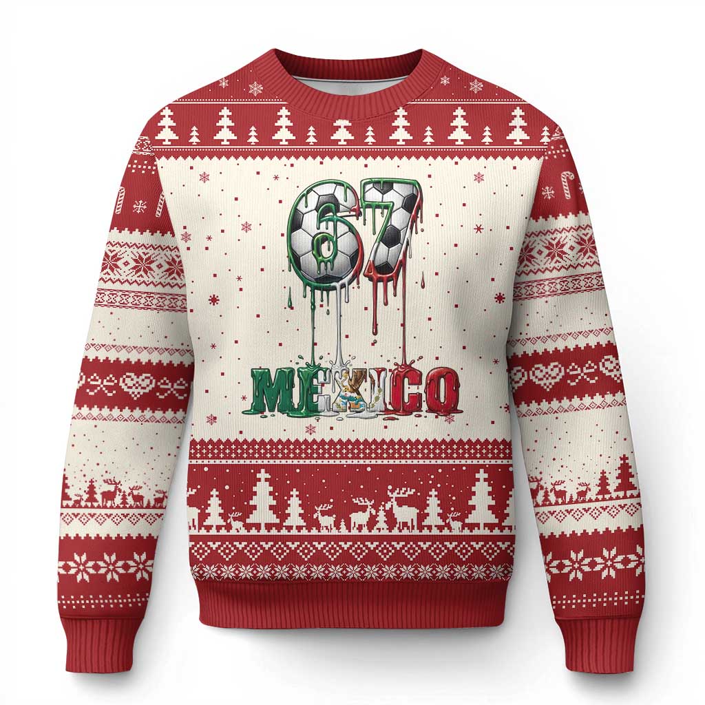 Funny Mexico Soccer 67 Meme Ugly Christmas Sweater Chicano Soccer Lovers