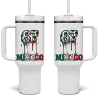 Funny Mexico Soccer 67 Meme Tumbler With Handle Chicano Soccer Lovers