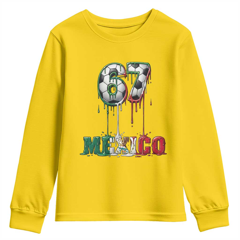 Funny Mexico Soccer 67 Meme Youth Sweatshirt Chicano Soccer Lovers