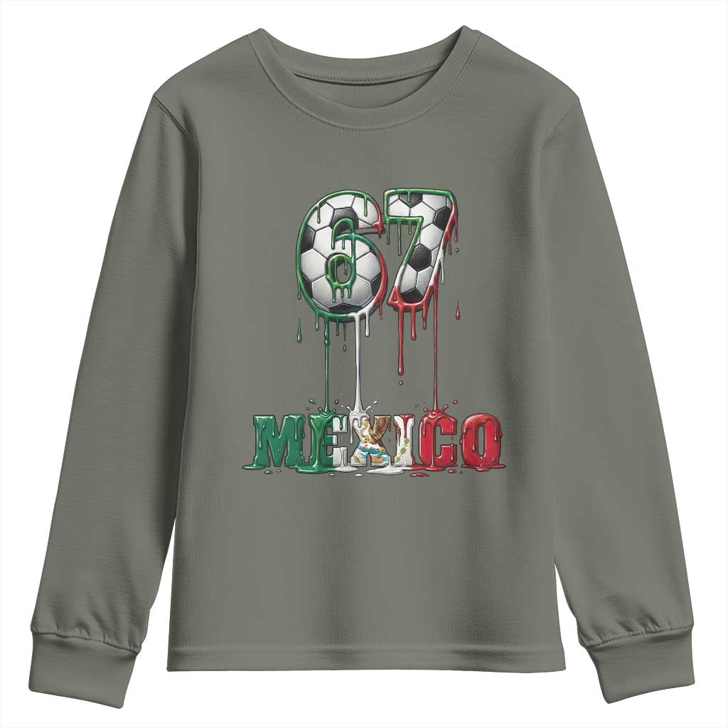 Funny Mexico Soccer 67 Meme Youth Sweatshirt Chicano Soccer Lovers