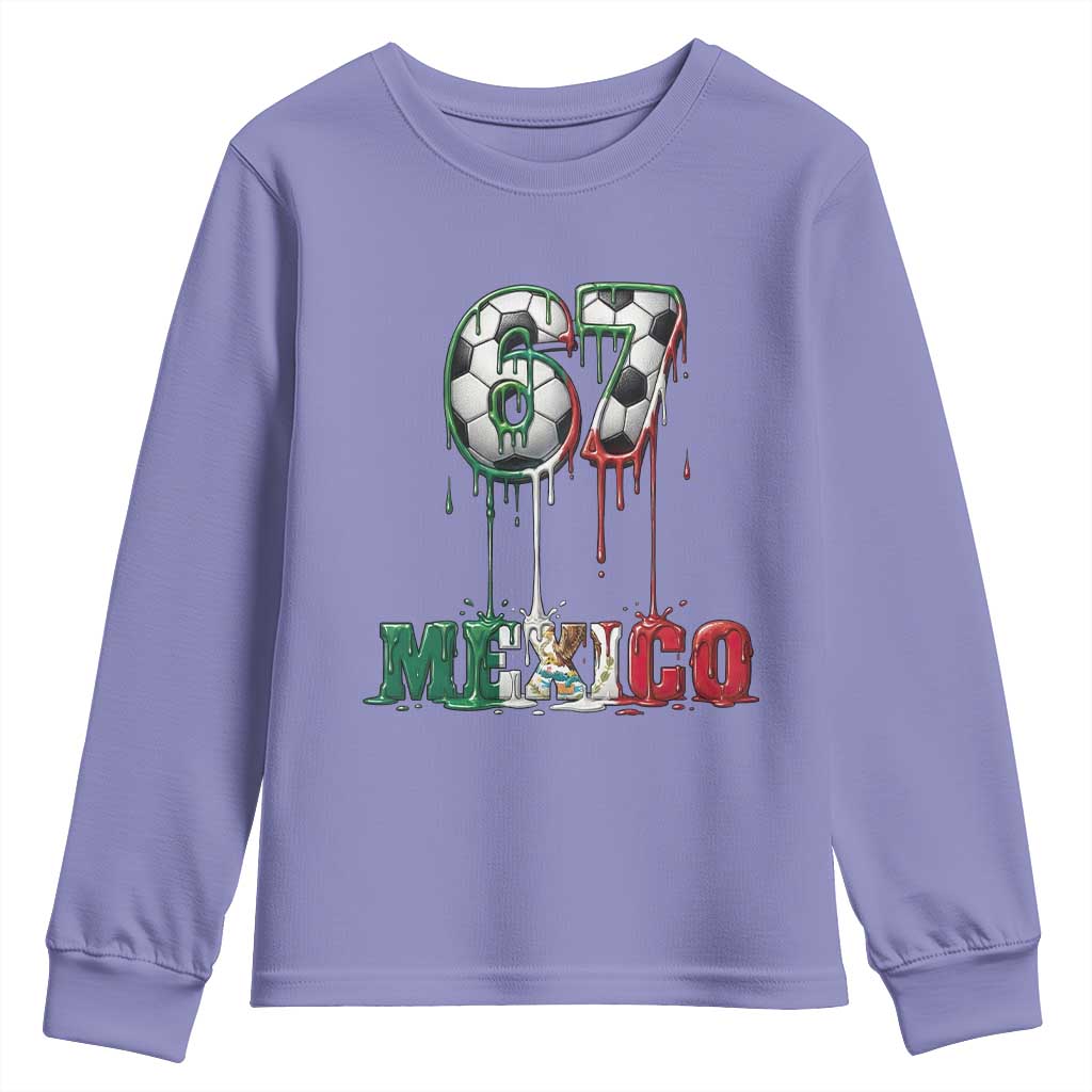 Funny Mexico Soccer 67 Meme Youth Sweatshirt Chicano Soccer Lovers