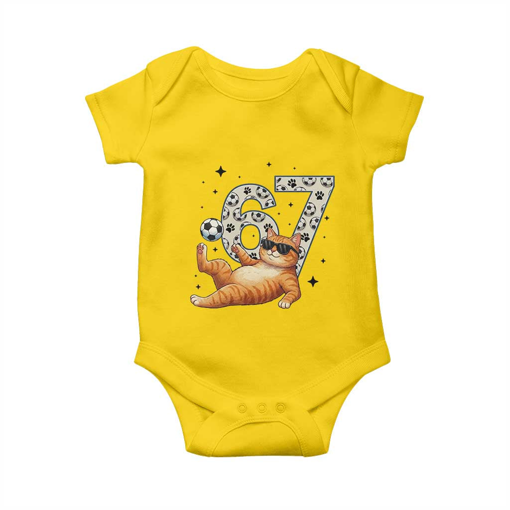 Funny Cat Playing Soccer Baby Onesie Six Seven Meme