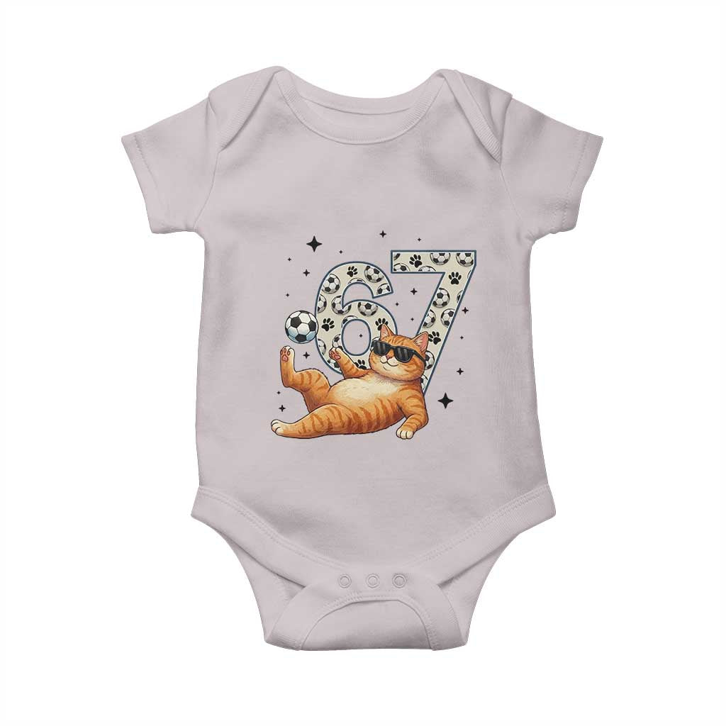 Funny Cat Playing Soccer Baby Onesie Six Seven Meme