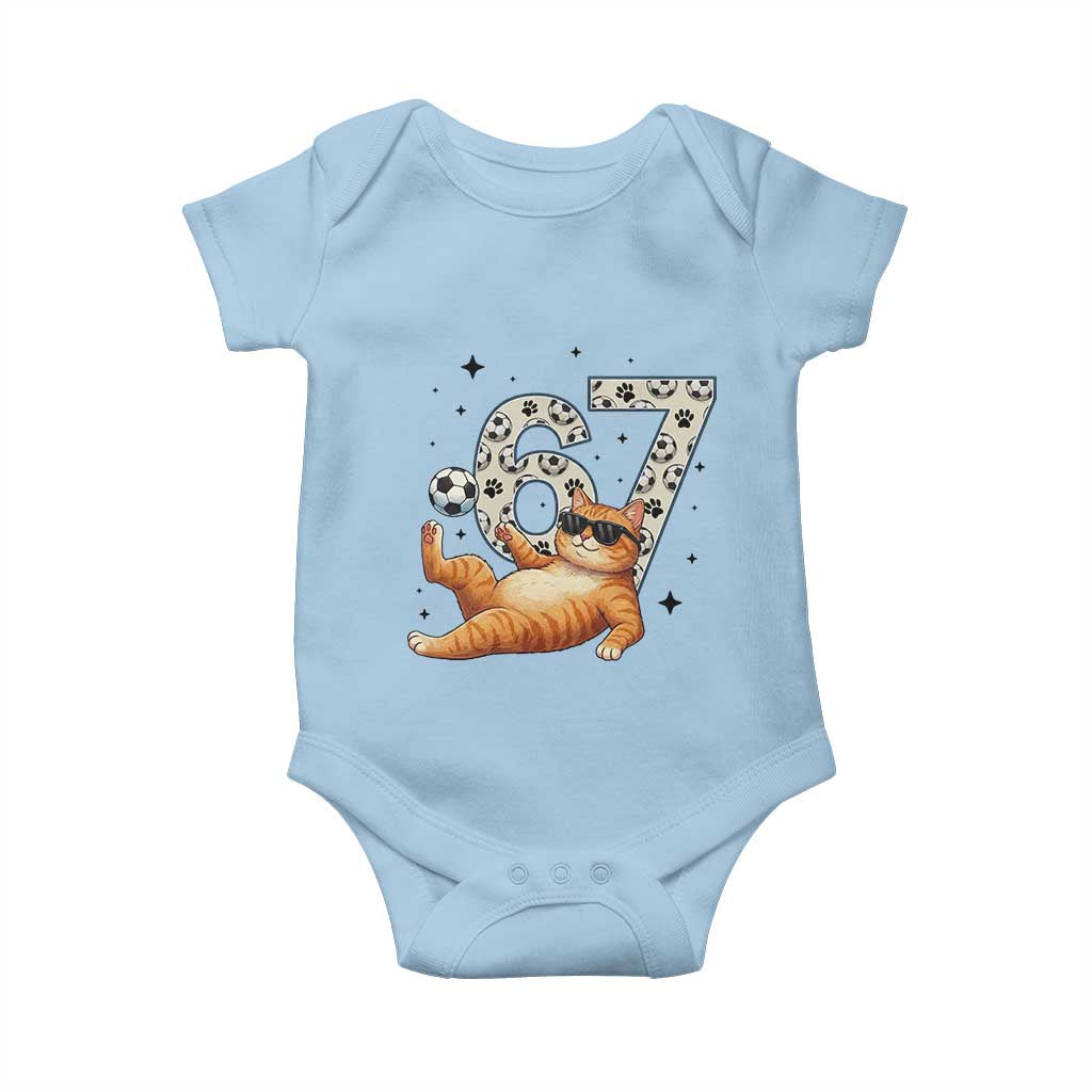 Funny Cat Playing Soccer Baby Onesie Six Seven Meme