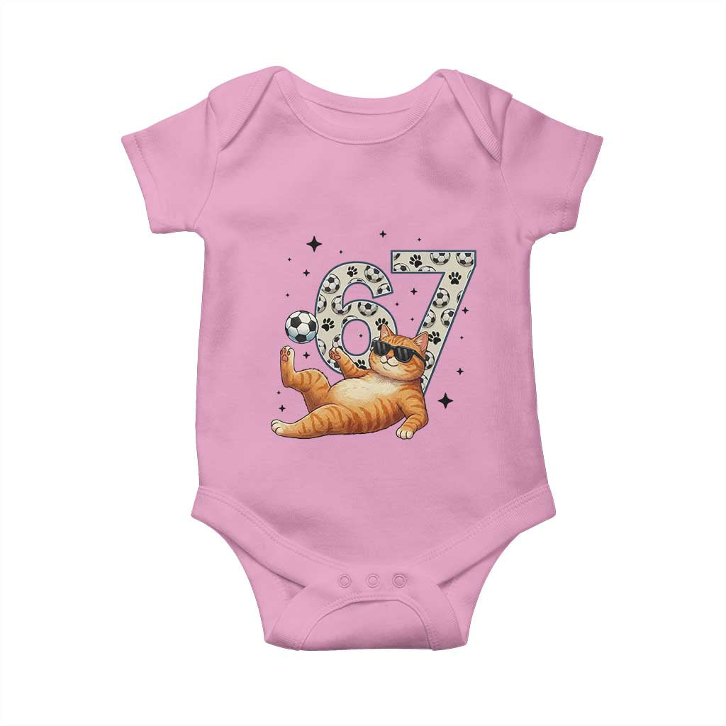 Funny Cat Playing Soccer Baby Onesie Six Seven Meme
