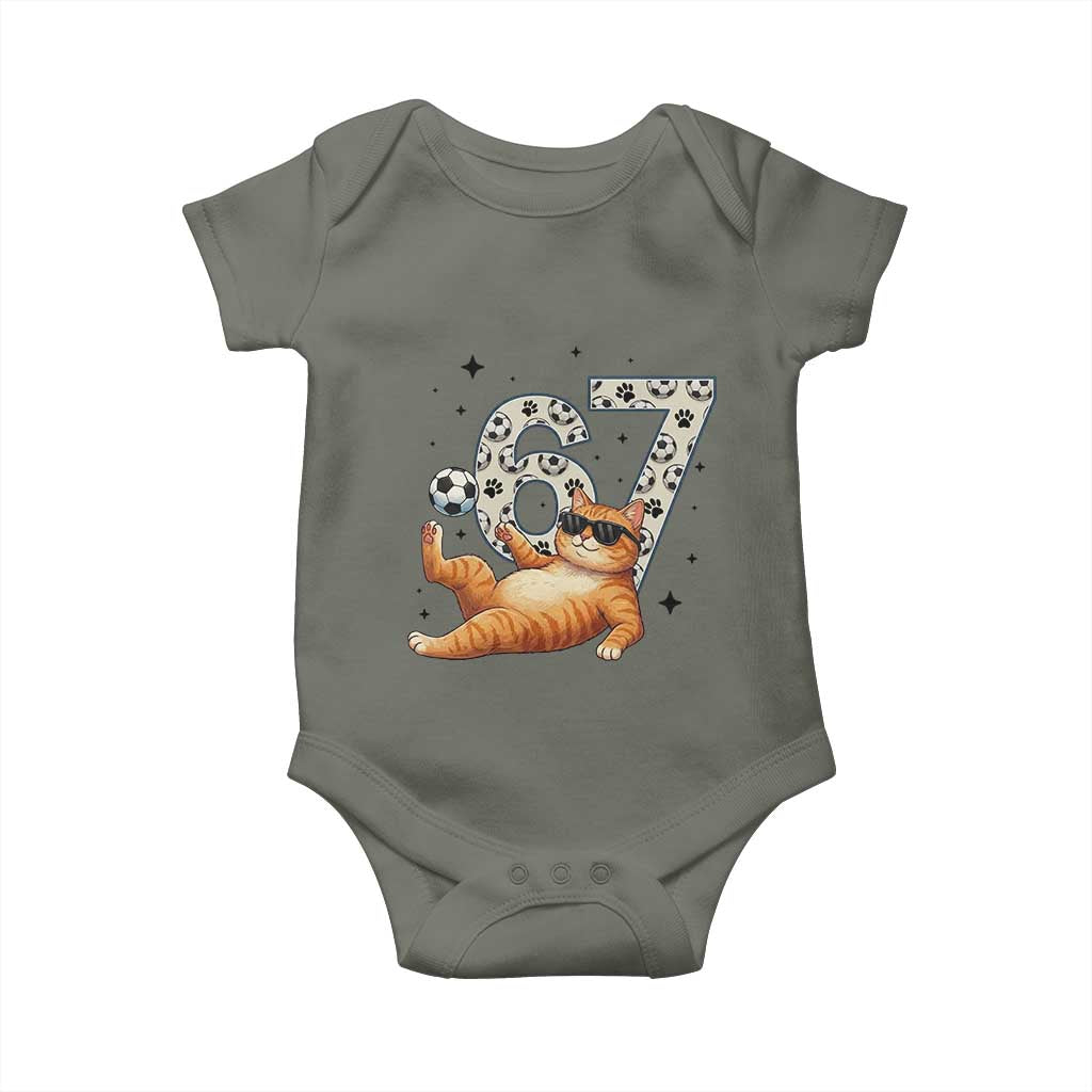 Funny Cat Playing Soccer Baby Onesie Six Seven Meme
