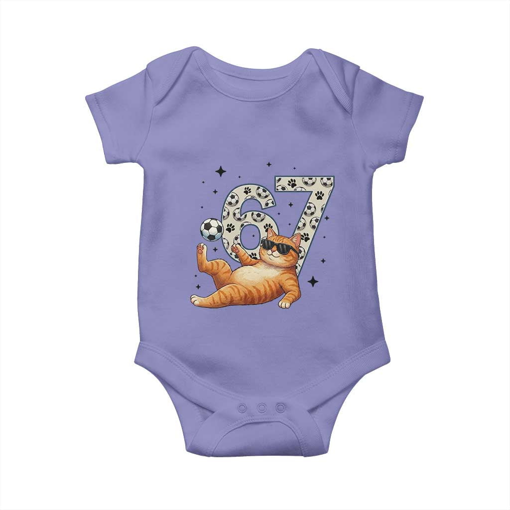 Funny Cat Playing Soccer Baby Onesie Six Seven Meme