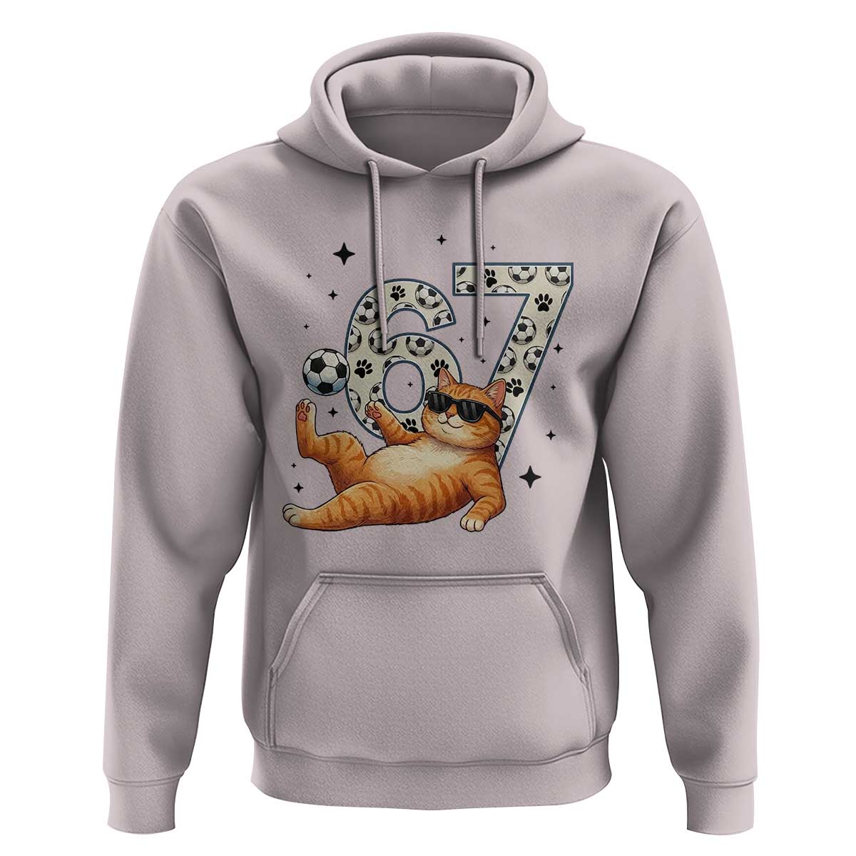 Funny Cat Playing Soccer Hoodie Six Seven Meme
