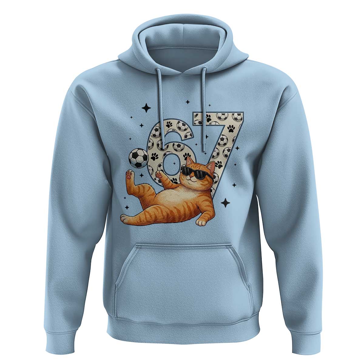 Funny Cat Playing Soccer Hoodie Six Seven Meme