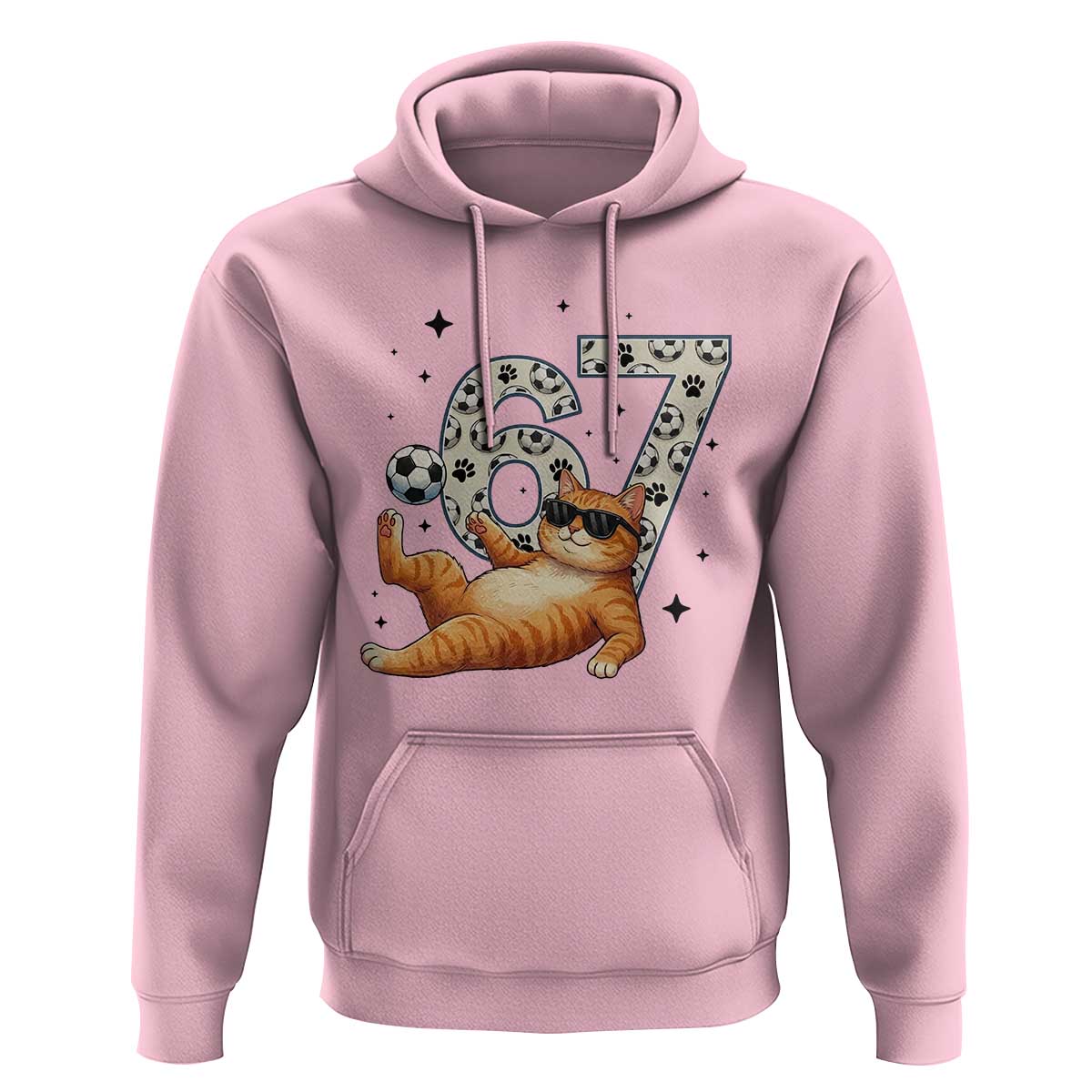 Funny Cat Playing Soccer Hoodie Six Seven Meme