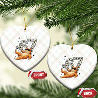 Funny Cat Playing Soccer Ceramic Ornament Six Seven Meme
