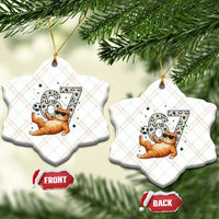 Funny Cat Playing Soccer Ceramic Ornament Six Seven Meme