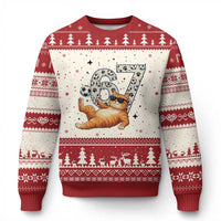 Funny Cat Playing Soccer Ugly Christmas Sweater Six Seven Meme