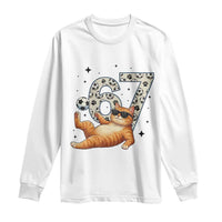 Funny Cat Playing Soccer Long Sleeve Shirt Six Seven Meme