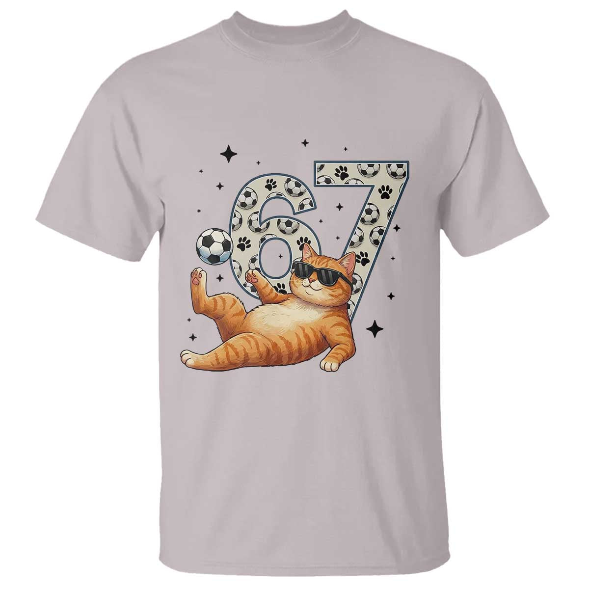 Funny Cat Playing Soccer T Shirt Six Seven Meme