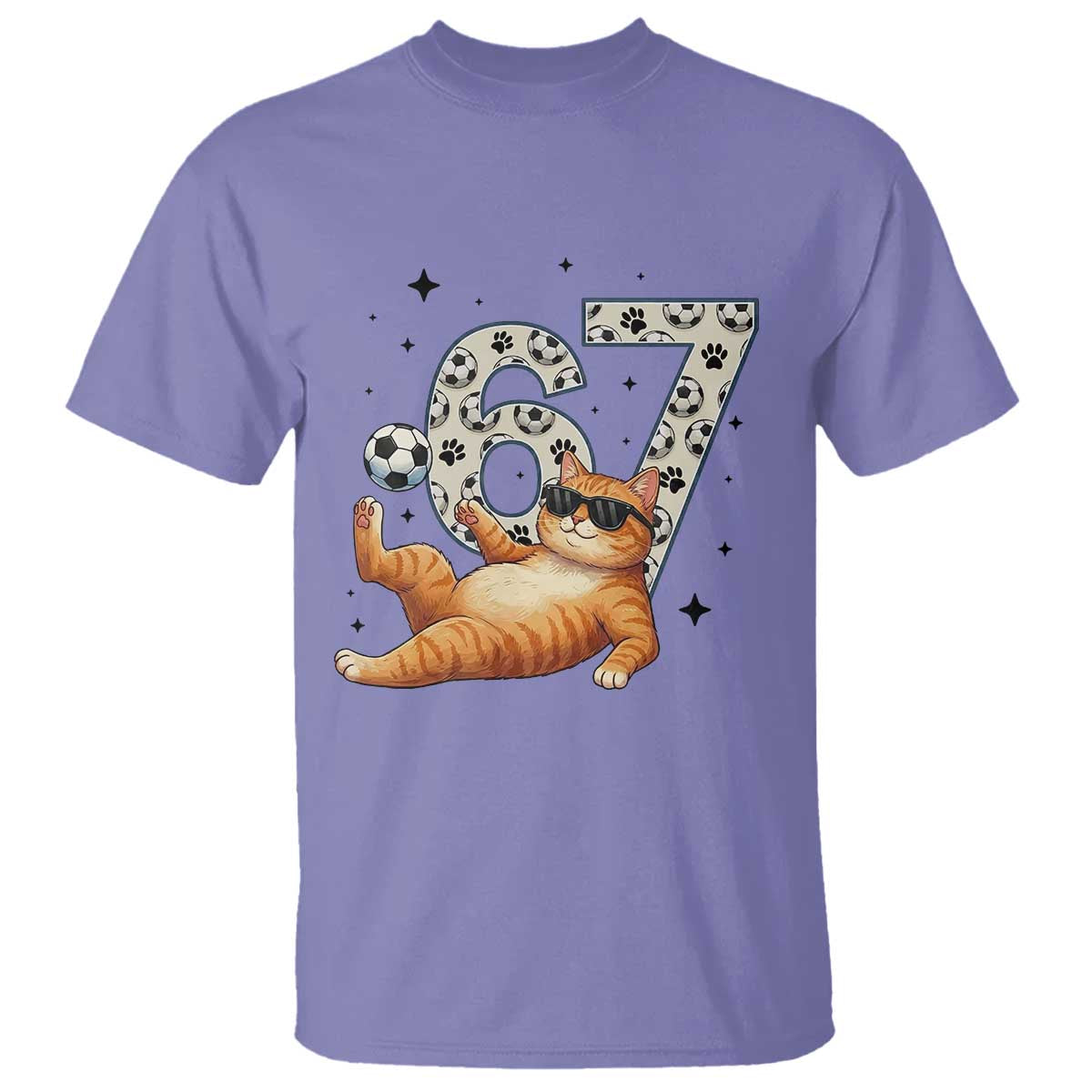 Funny Cat Playing Soccer T Shirt Six Seven Meme
