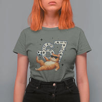 Funny Cat Playing Soccer T Shirt For Women Six Seven Meme