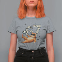 Funny Cat Playing Soccer T Shirt For Women Six Seven Meme