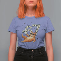 Funny Cat Playing Soccer T Shirt For Women Six Seven Meme
