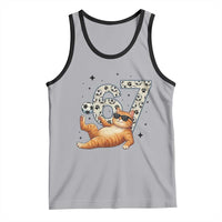 Funny Cat Playing Soccer Tank Top Six Seven Meme