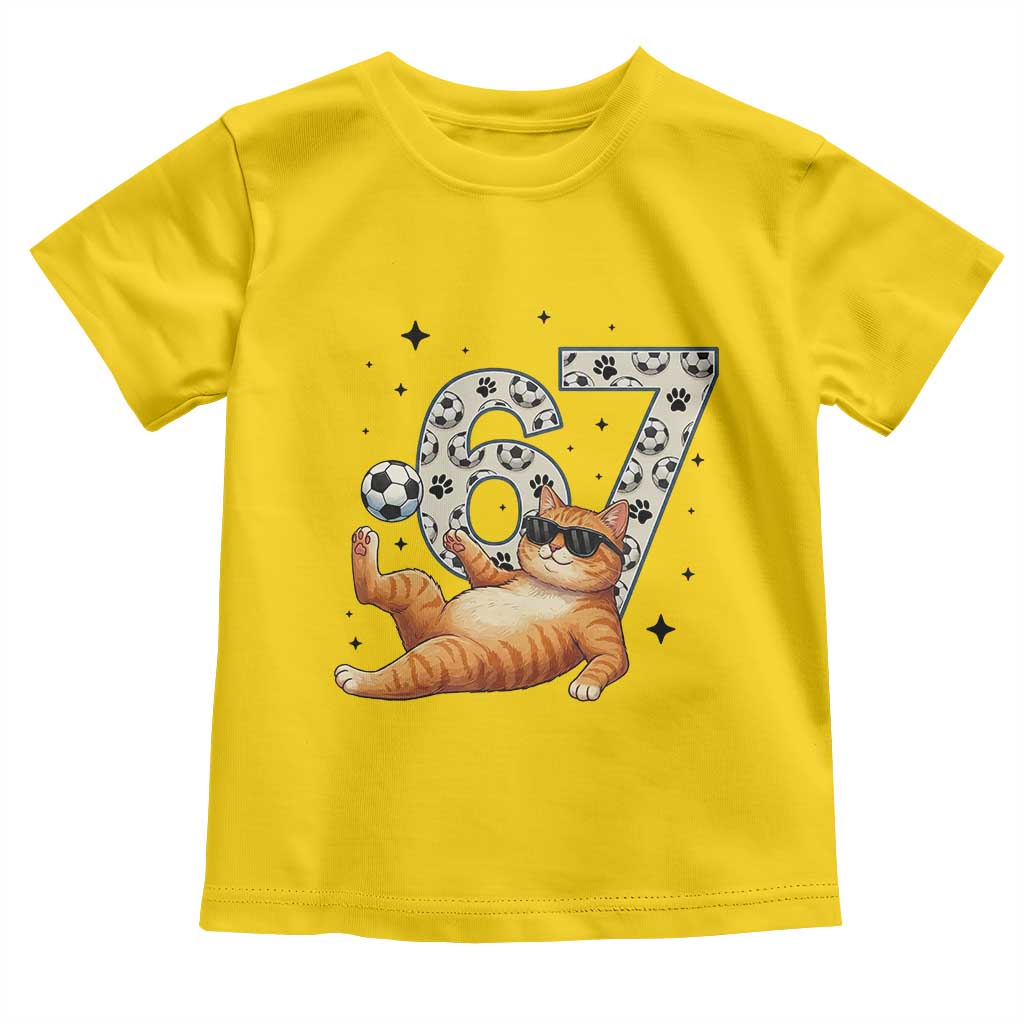 Funny Cat Playing Soccer Toddler T Shirt Six Seven Meme