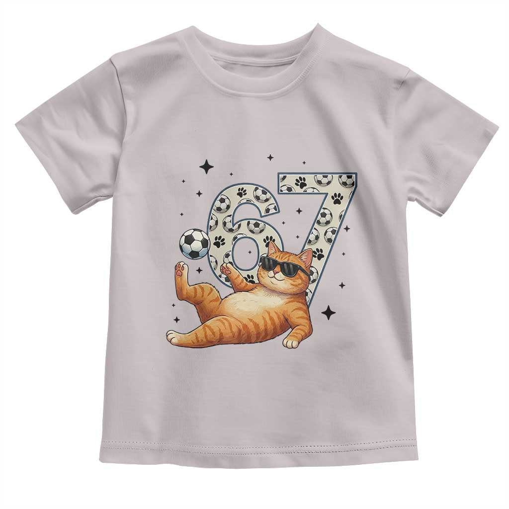 Funny Cat Playing Soccer Toddler T Shirt Six Seven Meme