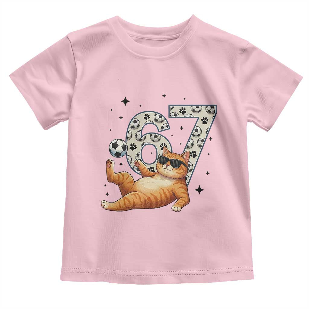 Funny Cat Playing Soccer Toddler T Shirt Six Seven Meme
