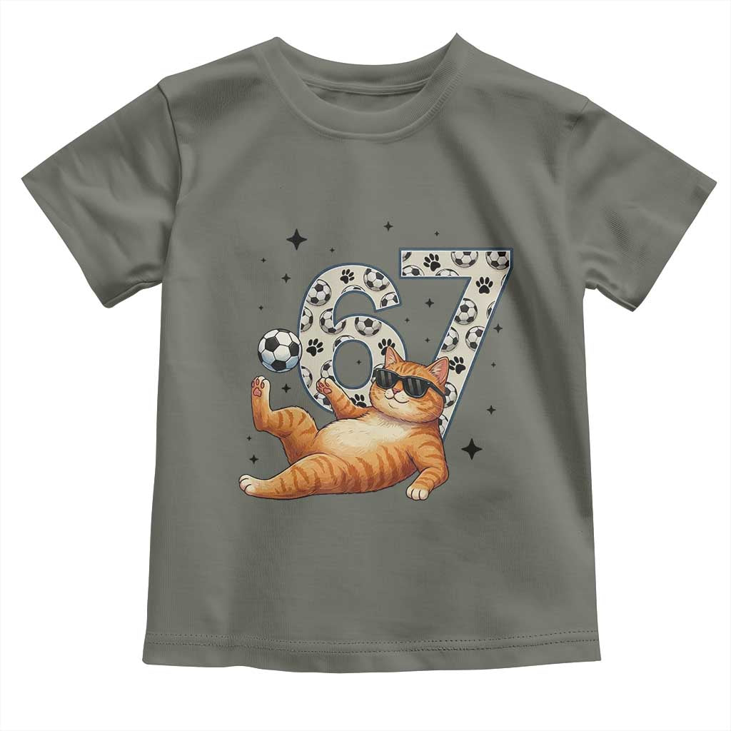 Funny Cat Playing Soccer Toddler T Shirt Six Seven Meme