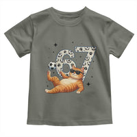 Funny Cat Playing Soccer Toddler T Shirt Six Seven Meme