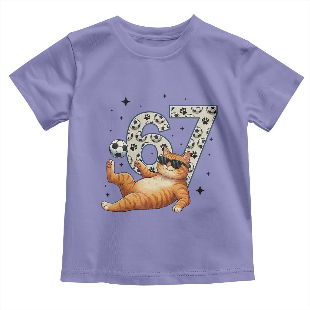 Funny Cat Playing Soccer Toddler T Shirt Six Seven Meme