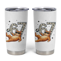 Funny Cat Playing Soccer Tumbler Cup Six Seven Meme