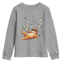Funny Cat Playing Soccer Youth Sweatshirt Six Seven Meme