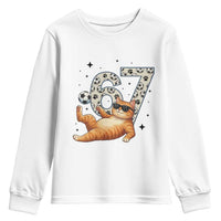 Funny Cat Playing Soccer Youth Sweatshirt Six Seven Meme