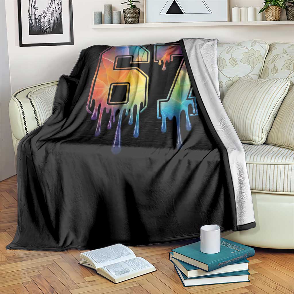 Funny Six Seven Prism Effect Printed Meme Throw Blanket