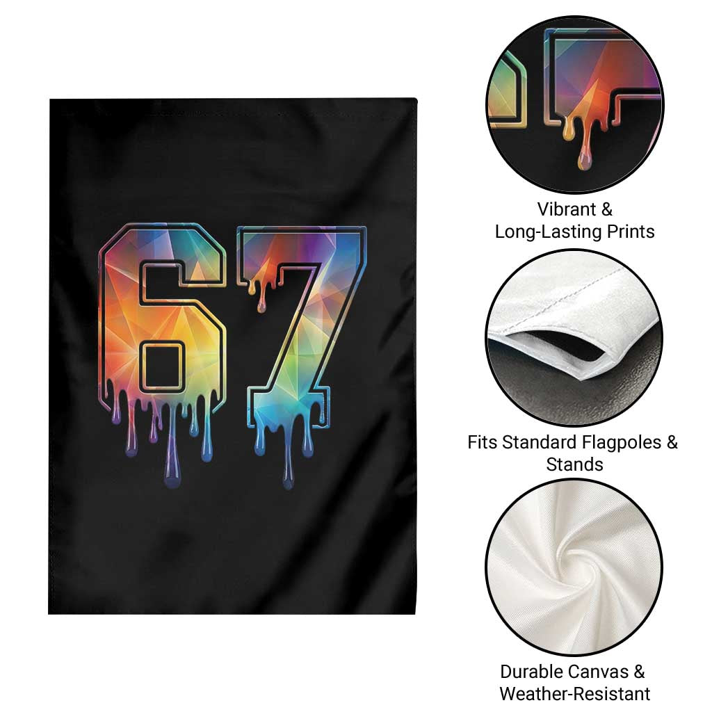Funny Six Seven Prism Effect Printed Meme Garden Flag