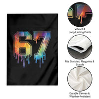 Funny Six Seven Prism Effect Printed Meme Garden Flag