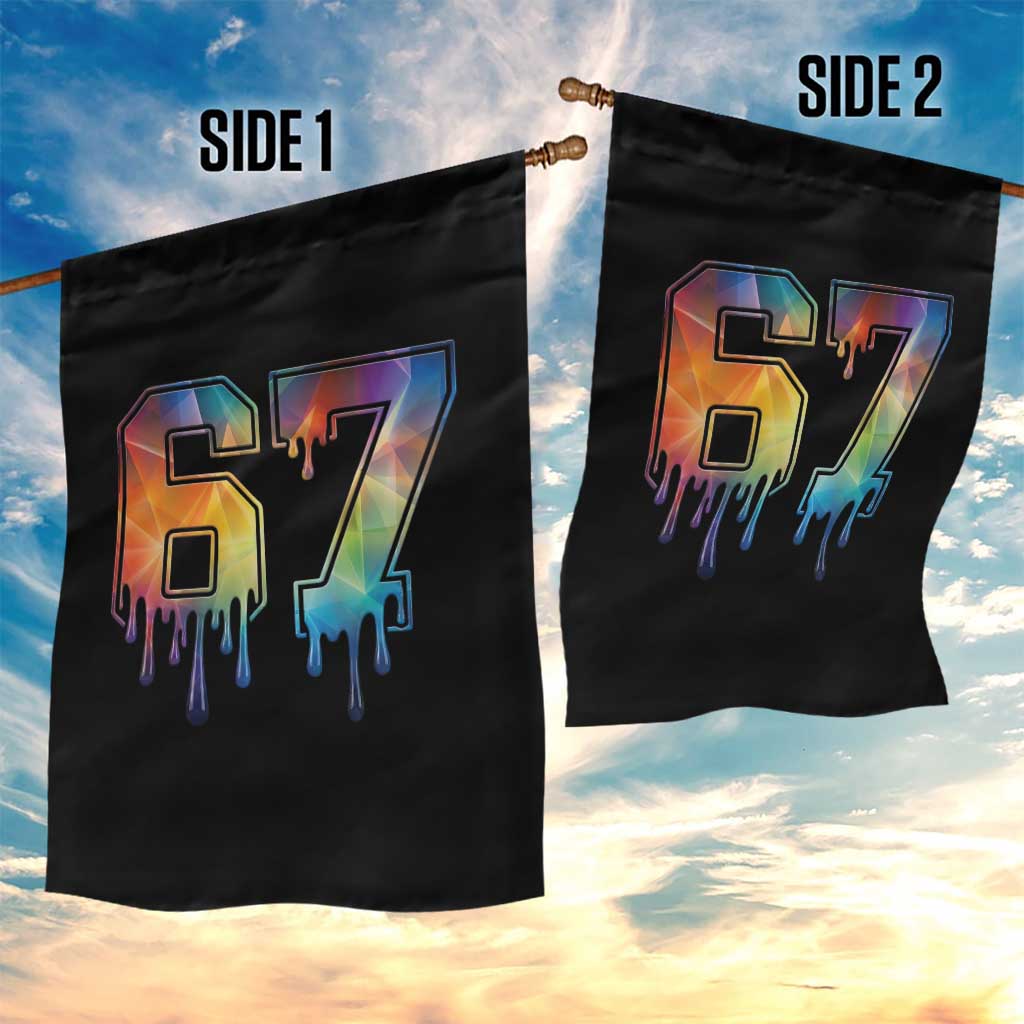 Funny Six Seven Prism Effect Printed Meme Garden Flag