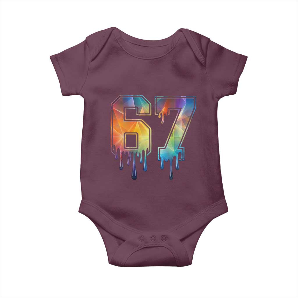 Funny Six Seven Prism Effect Printed Meme Baby Onesie