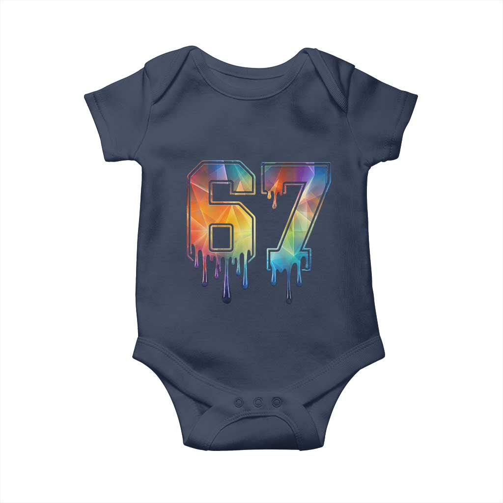 Funny Six Seven Prism Effect Printed Meme Baby Onesie