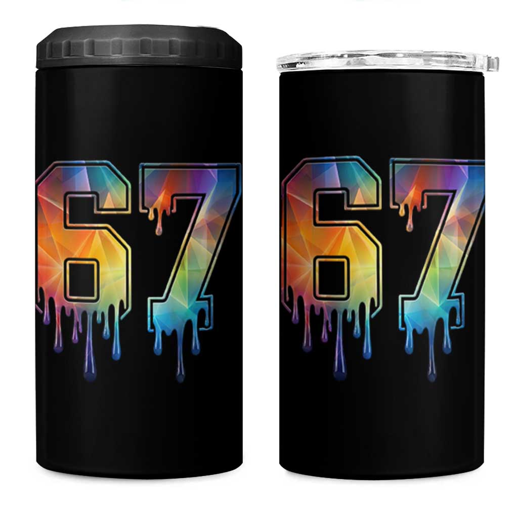 Funny Six Seven Prism Effect Printed Meme 4 in 1 Can Cooler Tumbler
