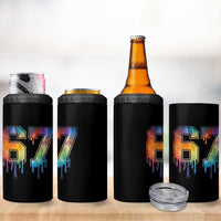 Funny Six Seven Prism Effect Printed Meme 4 in 1 Can Cooler Tumbler