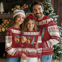 Funny Six Seven Prism Effect Printed Meme Ugly Christmas Sweater