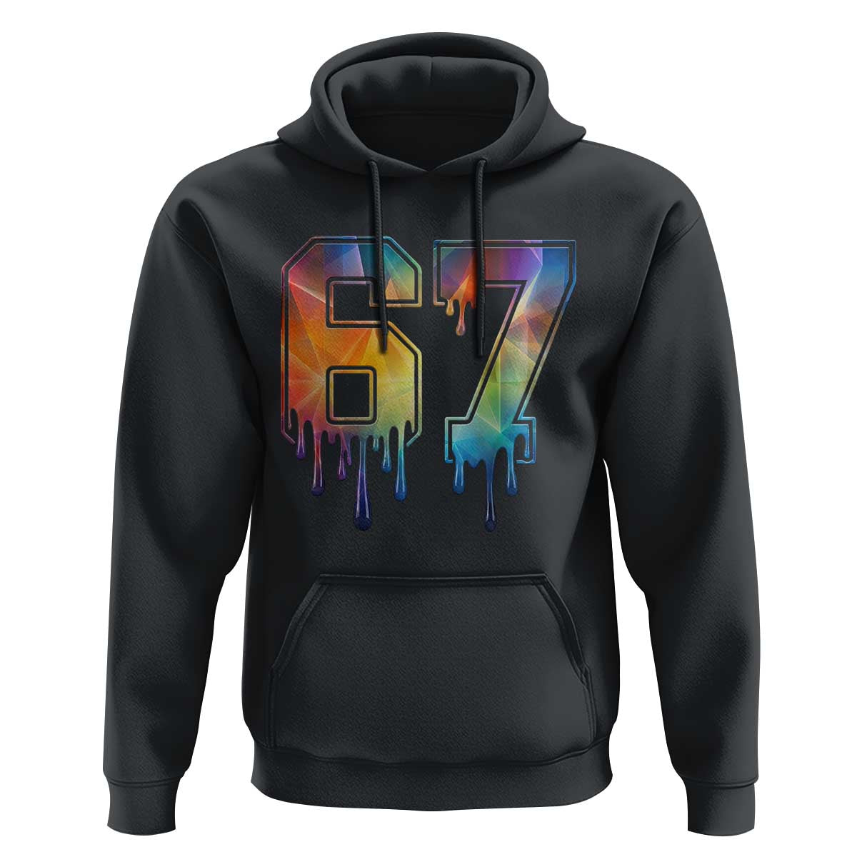 Funny Six Seven Prism Effect Printed Meme Hoodie